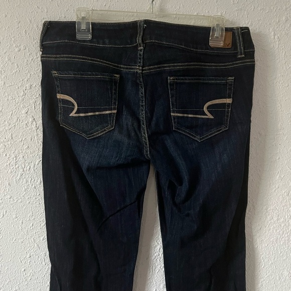American Eagle Y2K Style Low Rise Dark Wash Flare boot cut jeans 10 Long - Picture 6 of 9